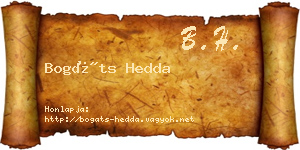 Bogáts Hedda névjegykártya